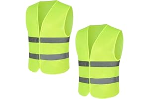 LIFEANT Gilet di Sicurezza per Auto 2er, Gilet di Sicurezza per Auto per Donna Uomo Adulto, Gilet di Sicurezza, Gilet di Sicurezza Gilet Giallo Fluorescente