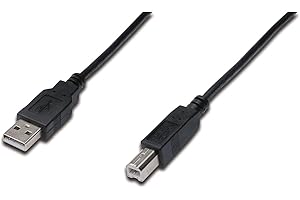 DIGITUS Câble USB 2.0 - 1,8 m - USB-A vers Type B - 480 Mbps - Câble de connexion pour ordinateurs, ordinateurs portables, hubs, imprimantes - Noir