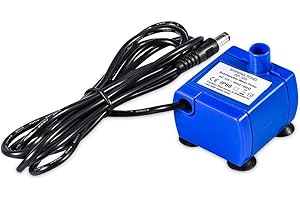 HOMRICH Haustier Wasserpumpe Ersatzpumpe für Blumen Katzenbrunnen, Mini Super Leise Elektrische Wasser Pumpe 2W Verbrauchsarme Pumpe mit 5,9ft Kabel für Katze Trinkbrunnen