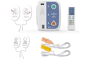 ‎XFT AED Defibrillator Trainer mit Fernbedienung, XFT-120C+ Erste Hilfe Lehrgerät für AED-Training, AED Trainingsgerät mit CPR-Lehrgerät Maschine, 10 Trainingsszenarien, Sprachkombination Deutsch/Englisch