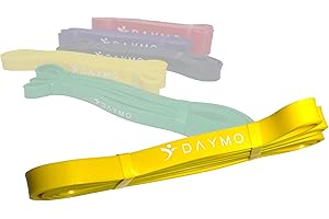 DAYMO Taśma oporowa do fitnessu w 5 grubościach, do użytku wewnątrz i na zewnątrz