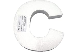 Decoporex - Letra C de poliestireno de 20 cm de alto. Letra C de poliestireno expandido.
