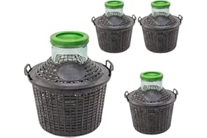 Emporio enologico vesuviano Damigiana Vetro Bocca Larga 20 Lt per Olio e Vino - Damigiana in Vetro per fermentazione di Olio e Vino Adatta per Mosto e Olive Compresa di Tappo