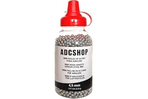 ADCSHOP 3000 unità - Sfere in acciaio, calibro 4,5 - per pistole ad aria compressa CO2 4,5 mm BBS, calibro 4,5 mm. Flacone da 3000 unità di acciaio.