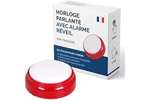 Horloge Parlante pour Alzheimer, Malvoyants, Aveugles ou Personnes Agées - Voix Française - Idée Cadeau Grand Parents, Père ou Mère - Réveil Alarme Senior