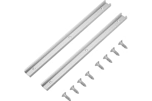 YOLANDO 2pcs 400mm 30 Type T-Slot T-Track, Rail en T Mitre Système de Gabarit Fente pour Guide Droit Outil de Serrage Poignée de Verrouillage avec 8pcs Autotaraudeuses pour Scie à Table à Bois -Argent