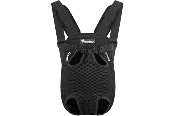 Sac de Transport de Voyage Sac à Dos de Transporteur Ventral Poitrine pour Petit Chien Chiot Chat pour Traveling Hiking Camping etc. Large Taille, Noir