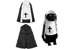 KANGWFAN Halloween Katzen Hunde Haustierkostüme,Lustiges Cosplay Sister Habit Umhang Kostüm,für Katzen und Kleine Hunde Halloween Christmas Festival Cosplay Party Haustiere Kleidung (S)