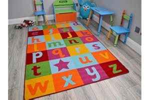 Rugs Supermarket Kids Non Slip Machine Washable ABC Educational Play Mat. Available in 4 Sizes (80cm x 120cm)