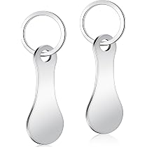 2 Pezzi per Carrello Della Dpesa, in Acciaio Inox, Chip per Carrello Della Spesa Rimovibile Come Portachiavi, Strumento per Carrello Della Spesa