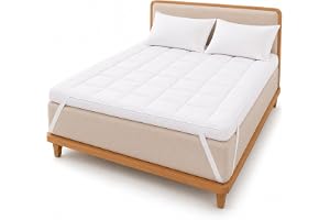 Skymount Home Ultra Soft Mattress Topper 180x200+7cm White, 600 GSM Luxury Microfiber Bed Topper with 4-Side Elastic Bands, Extra Plush Quilted Mattress Pad for Hotel Comfort