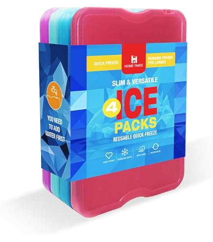Pour Sac Isotherme Simsky Lot De 4 Bloc Glace Pour Sac Isotherme, 200 ML Chacune Réfrigérants Pour Le Déjeuner De Congélation Réutilisables Pour Glacière Pain De Glace