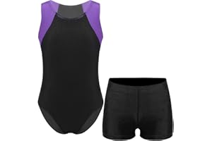 Sxiwei Kinder Turnanzug Jungen Gymnastik Trikot Tanzen Ballet Kleidung Set Ärmellos Trikotanzug mit Shorts Ballttkleidung