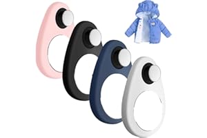 ZONSITON Airtag Holder for Kids Baby Toddler Hidden 2 Pack GPS Tracker Case, Anti-Removal Airtag Silicone Case with Safety Pins (Black+White+Blue+Pink)