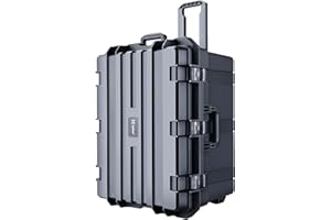 Lykus Caja rígida Grande con Inserto de Espuma, Varios tamaños, IP66 a Prueba de Salpicaduras, Adecuada para cámara, proyector, Equipo electrónico y más