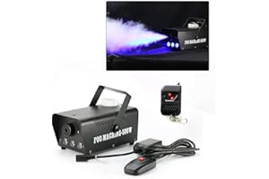 XIGNER Fog Machine Smoke Power with LED Light, 500 W Stage Smoke Machine, 3 m Wired Remote Control for Stages, Wedding Bars, Private Rooms, 25.5 x 18 x 15.5 cm