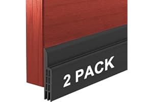 DIKER Uszczelka do drzwi, uszczelka do drzwi na dole, samoprzylepna, 5cm x 100 cm, uszczelka do drzwi, ochrona przed hałasem (2, czarna)