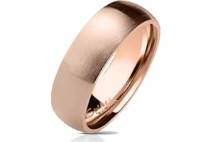 Bungsa Ringe für Damen & Herren - Silber, Rosegold, Gold, Blau, Schwarz - Damenring aus Edelstahl Matt - Edle Verlobungsringe, Freundschaftsringe & Partnerringe