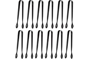 MILALOKO 12 sztuk małych szczypiec do lodu, szczypce do cukru, ze stali nierdzewnej, mini szczypce do serwowania przystawek, na imprezę, kawę, herbatę, wino, bar, kuchnię, 12 szt