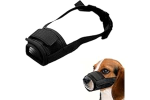 EDKSEGJCSOUS Dog Muzzles, Small Dog Muzzle Nylon Mesh Breathable Dog Mouth Cover Anti Bark Muzzle for Dogs, Adjustable Soft Mesh Muzzle for Small Dog Soft Dog Mouth Guard Pet Mouth Cover Dog Mask (S, Black)
