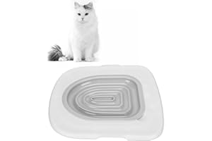 CACACOOK Katzentoiletten Trainingsset, Universal Wiederverwendbare Katzentoilette Trainer, Katzen WC-Sitz Toiletten Training System, Katzentoilette Katzenklo(Weißes Tablett, 1 graue Innenstütze)