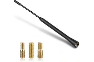 PANBEIQI 1 Pcs high signal Universal Car Antenna Replacement, 9 Inch AM/FM/DAB Car Radio Aerial Mast Radio Signal Booster Rod Roof Aerials for Auto SUV Truck Van Vehicles Hatchbacks(M4M5 M6 Screws)