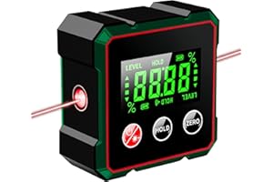 PJHAJH Magnetic Digital Angle Finder with Electronic Laser, USB Charging Digital Level Box, Strong Magnetic Base & LCD Display, Digital Spirit Level for Woodworking
