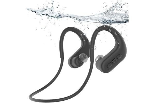 SANOTO Ecouteur Waterproof Natation, Casque Conduction Osseuse IPX8 Etanche, 8G MP3 Etanche Natation, in Ear Ecouteurs sans Fil Sport pour la Natatian, Course, Surf