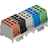 Mains 5-pin junction terminal for profile rail – power distributor, VDE-certified (German Electrical Engineering Association)