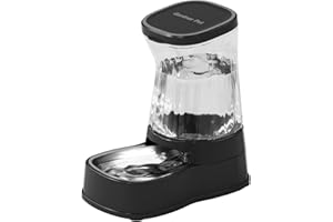 Gardner Pet 8L Pet Water Dispenser for Large Dogs, Gravity Dog Large Water Dispenser with Stainless Steel Bowl, 100% BPA-Free Automatic Dog Feeder, Suitable for Labrador,Springer,Golden,Rottie (Black)