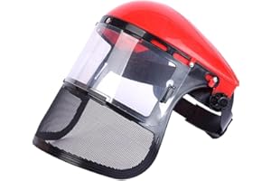 Wudaizhi Casco De Seguridad para Cortacésped De Jardín, Máscara Protectora De PVC con Montaje En Cabeza, Máscara Protectora De Malla Completa para Desbrozadora Y Protección Forestal.