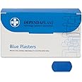Dependaplast Food Area Blue Plasters With High Visibility And Metal Detection Properties, Easily Detectable, Individually Wrapped 4 cm x 2 cm, Blue (Pack of 100)
