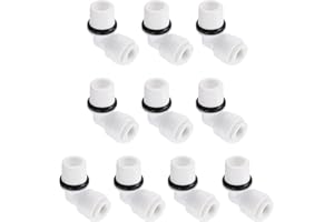QUARKZMAN G1/4 Maschio Filettatura a 1/4" L Tipo Rapido Connettore x 10pz Rapido Spinta Connettore Raccordo per Acqua Filtrazione Sistemi, Depuratori, [Bianco Nero]