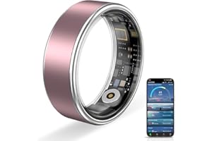 HPLSZCN Smart Ring for Women & Men - Fitness Tracker, Sleep Monitor, IP68 Waterproof Health Ring, Activity Tracker Compatible with iOS & Android (Pink, 6)