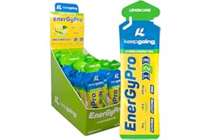 Keepgoing Gel Energético EnergyPro | Geles Energéticos Ciclismo | Geles Energéticos Running | Gel Energético con Cafeína | Energy Gel (Limón, 12 unidades)