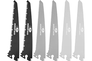 Mossy Oak Lames de Scie Pliantes 6 Pièces, Jeu de Lames de Rechange 3 en 1 pour le Bois, le Métal et le Plastique, Accessoires pour Scies Pliantes, 190MM