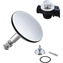 HAPPOW Tappo per vasca da bagno, 43 mm, tappo di scarico per vasca da bagno in rame, tappo per vasca da bagno universale, asta di supporto regolabile