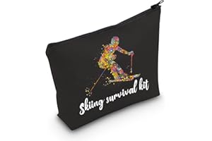 FUNYSO Skiing Bag Skiing Team Gifts Skiing Survival Kit for Ski Lover Skiing Gift for Enthusiasts Cosmetic Bag (Skiing Survival kit Black UK)