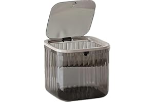 Koomuao Desktop-Mülleimer, Tischmülleimer mit Aufpoppen, Mini Abfalleimer, Plastik Tisch Mülltonne, für Küche Badezimmer Büro Schreibtisch Auto Bett Plastik Desk Bin (Schwarz-A-L)