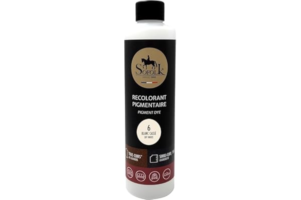 Sofolk - Pintura Cuero/Polipiel - Recoloración para cuero dañado, rayado, arañado, descolorido - Volante de coche, asiento de coche, sofá, zapatos - 250ml - 06-OFF-WHITE