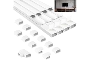 NUTKIT 2,4 m kabelkanal självhäftande vit, 8 stycken (L300 mm, B25 mm, H13 mm)