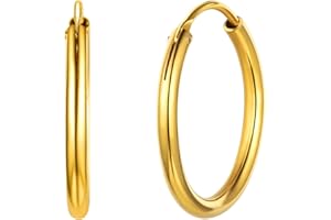 ChicSilver Orecchini Cerchio Argento 925 Donna a Clip, 15/20/ 30/50/ 70mm, Argento/Oro/Rosa， Orecchini da Donna