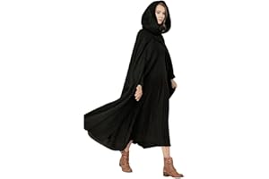 JLTPH Damen Herbst Winter Maxi Lose Umhang mit Kapuze Mantel Poncho Kap Strickpulli Longstrickjacke Trenchcoat Outwear