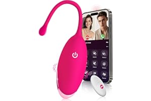 UKINGLE Vibradorador Mujer Juguetes Sexuales Vibrador Mando Distancia con APP 9 Modos Vibradores Consoladores.. para Mujer con Huevo Vibración con Mando Bolas Chinas Vibradorador Clítoris (Rojo)