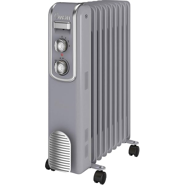 Swan SH60010GRN 9 Finned Oil Filled Radiator, Grey : Amazon.co.uk: DIY u0026  Tools