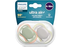 Philips Avent Smoczek Ultra Air, 2 szt. — smoczek bez bisfenolu A dla dzieci od 6-18 miesięcy (model SCF085/20)