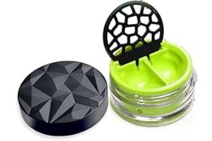 Lensbix Kontaktlinsenbehälter Geometric. Erwachsenes Accessoire mit futuristischem 3D Deckeldesign. Das stilvolle Geschenk für alle die gerne Linsen tragen. (No34 Kiwi)