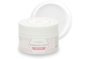 ‎MANIGLOW Maniglow Aufbaugel für Gelnägel Milky White - Für Verlängerung und Verstärkung - TPO-&HEMA-frei - Einfach anzuwendendes Nagelgel UV LED - Gel Nägel Farben Auswahl - Builder Gel Nägel - Sicher - 15ml