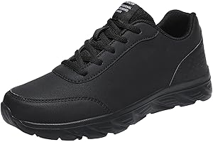 LIADDKV Baskets pour homme - En cuir noir - Imperméables - Chaussures de jogging légères - Chaussures de basketball - Grandes tailles - Chaussures pour homme - Doux et antidérapants - Chaussures de sport pour