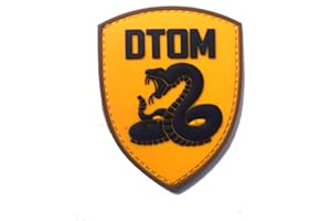 OHRONG Don't Tread On Me Patch DTOM Serpent en caoutchouc PVC Emblème tactique militaire Morale Airsoft Applique brassard (Jaune)